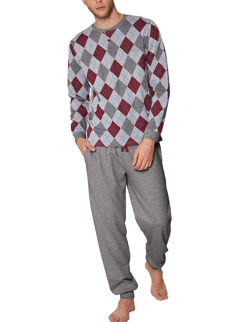 Pyjama pantalon et haut Rombos Gris - Kiabi