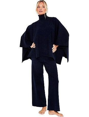 Pyjama pantalon évasé poncho col montant the knit code