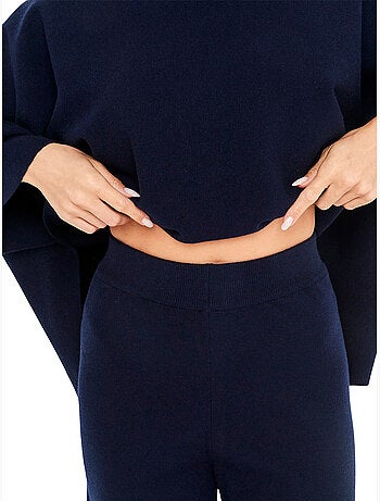 Pyjama pantalon évasé poncho col montant the knit code