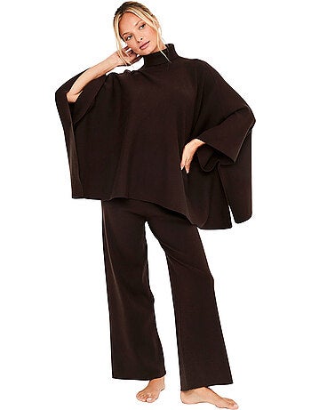 Pyjama pantalon évasé poncho col montant the knit code