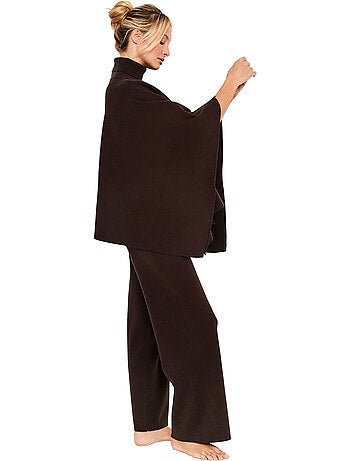 Pyjama pantalon évasé poncho col montant the knit code