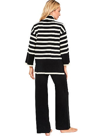 Pyjama pantalon évasé top manches longues graphic city