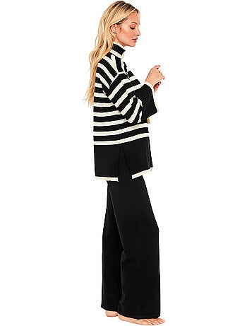 Pyjama pantalon évasé top manches longues graphic city