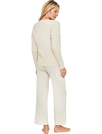 Pyjama pantalon évasé top manches longues twist and urban