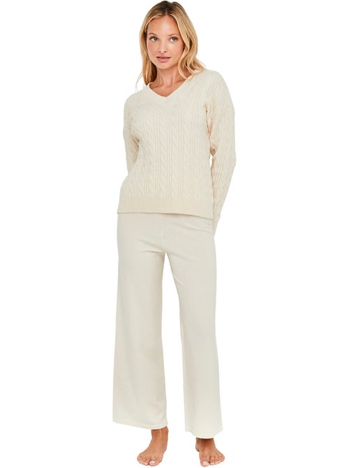 Pyjama pantalon évasé top manches longues twist and urban - Kiabi