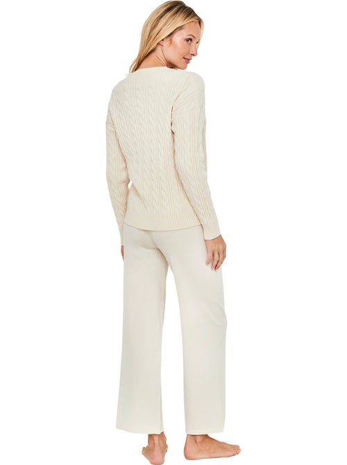 Pyjama pantalon évasé top manches longues twist and urban - Kiabi