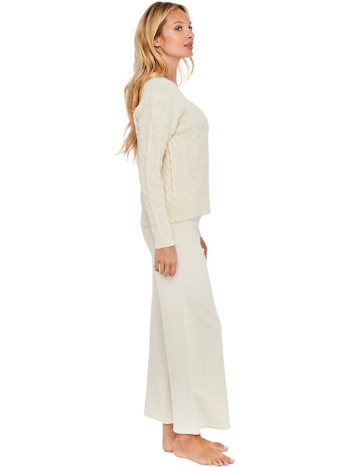 Pyjama pantalon évasé top manches longues twist and urban - Kiabi