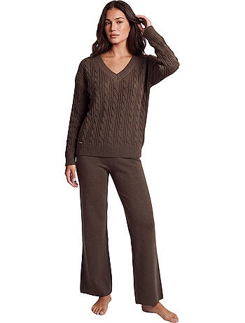 Pyjama pantalon évasé top manches longues twist and urban