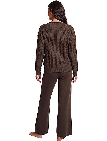 Pyjama pantalon évasé top manches longues twist and urban