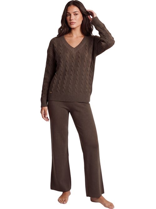 Pyjama pantalon évasé top manches longues twist and urban - Kiabi Pyjama pantalon évasé top manches longues twist and urban - Kiabi