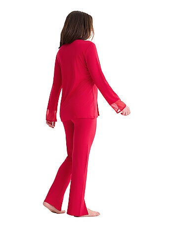 Pyjama pantalon évasé tunique manches longues ROXANNE