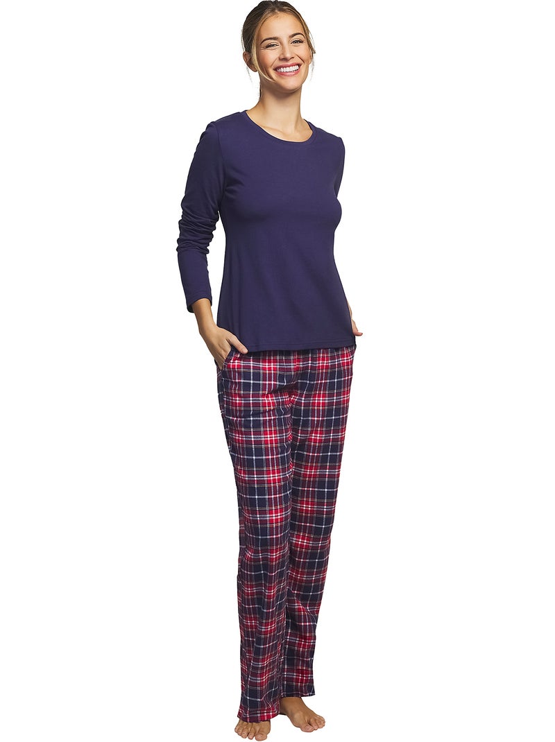 Pyjama pantalon haut manches longues Big Family Bleu marine - Kiabi