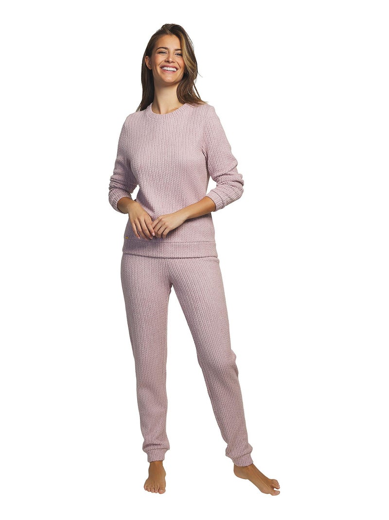Pyjama pantalon haut manches longues Espiga Rose - Kiabi