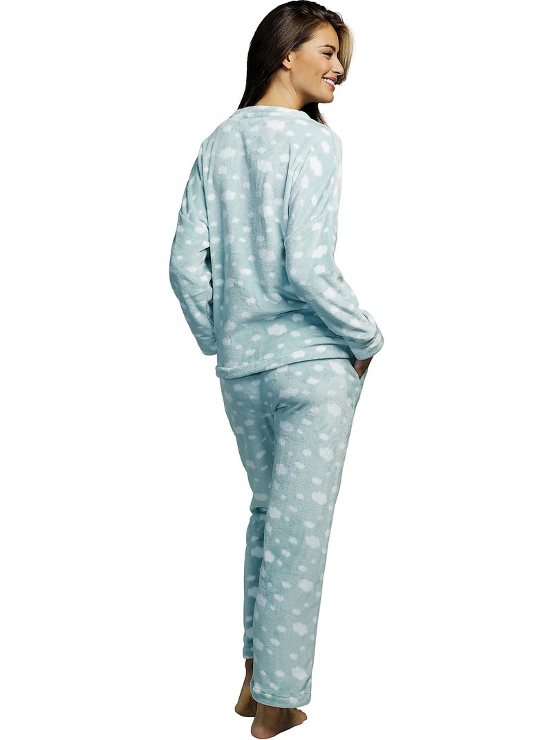 Pyjama pantalon haut manches longues Polar Joven Vert - Kiabi