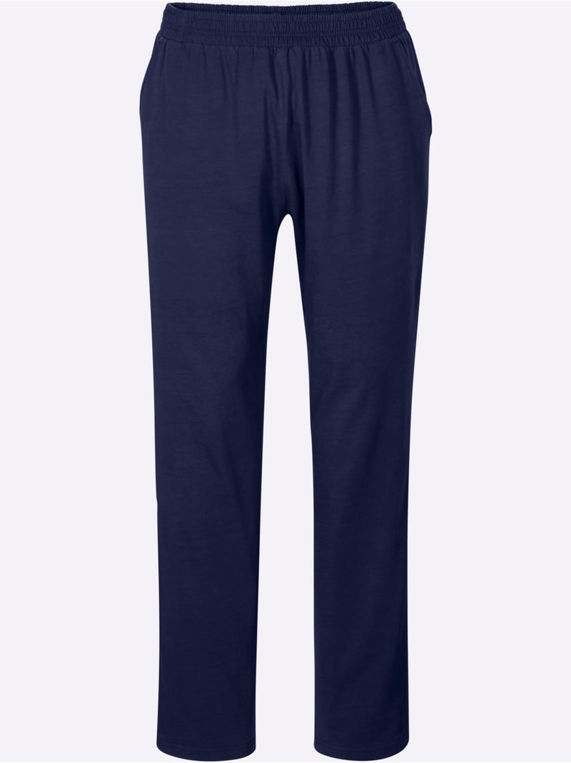 Pyjama-pantalon Jersey Fin - Taille Standard - Moda Vilona Bleu nuit - Kiabi