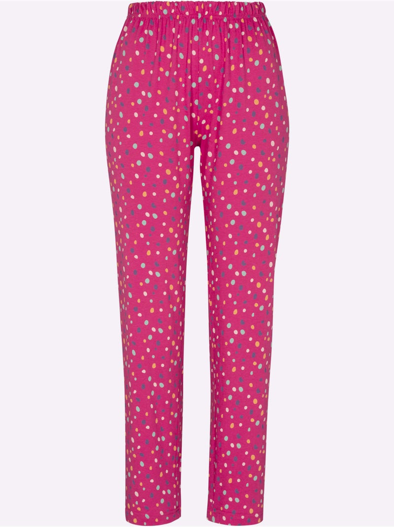 Pyjama-pantalon Jersey Fin - Taille Standard - Witt Rose/Multicolore - Kiabi