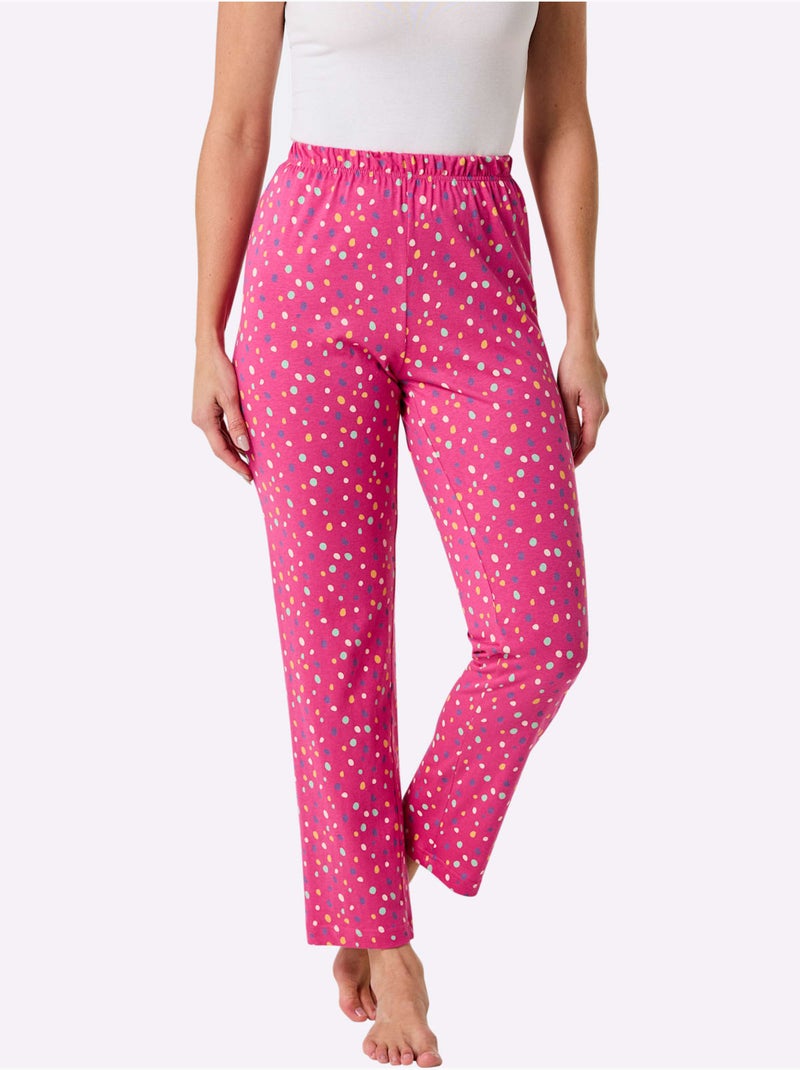 Pyjama-pantalon Jersey Fin - Taille Standard - Witt Rose/Multicolore - Kiabi