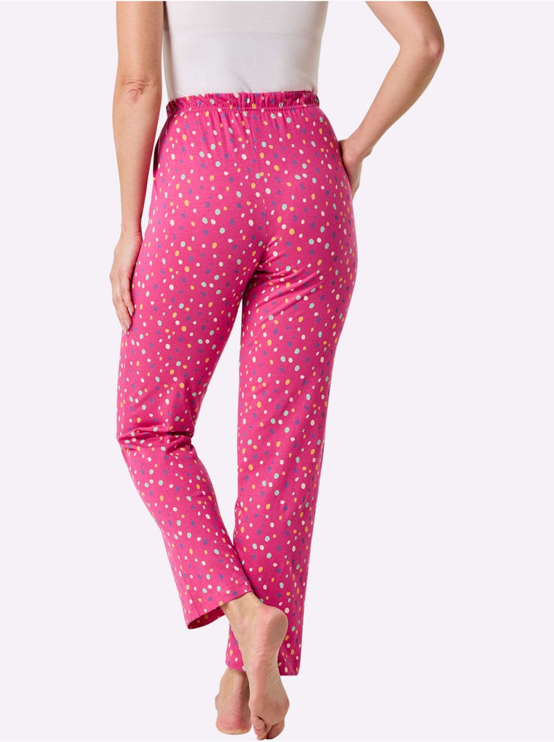 Pyjama-pantalon Jersey Fin - Taille Standard - Witt Rose/Multicolore - Kiabi