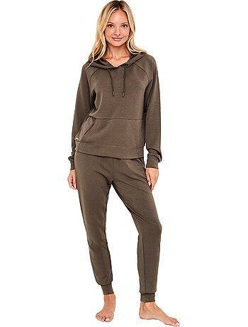Pyjama pantalon jogger sweat à capuche modal flow