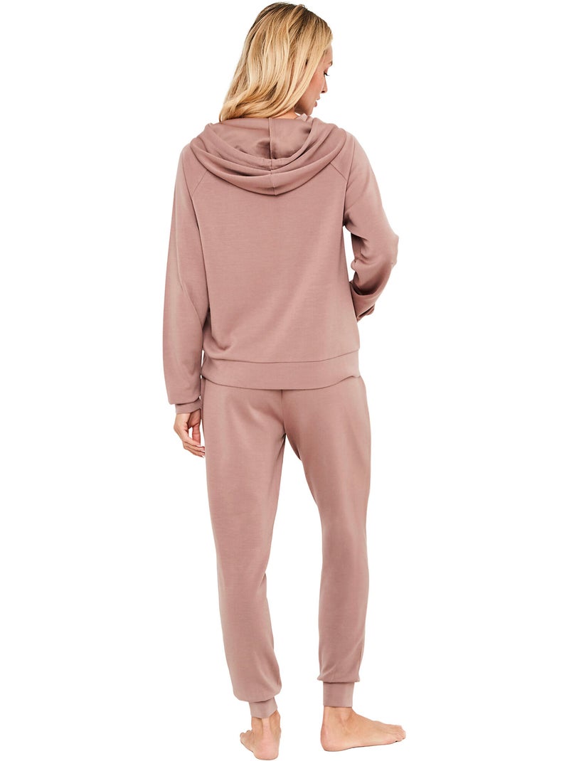 Pyjama pantalon jogger sweat à capuche modal flow Rose - Kiabi