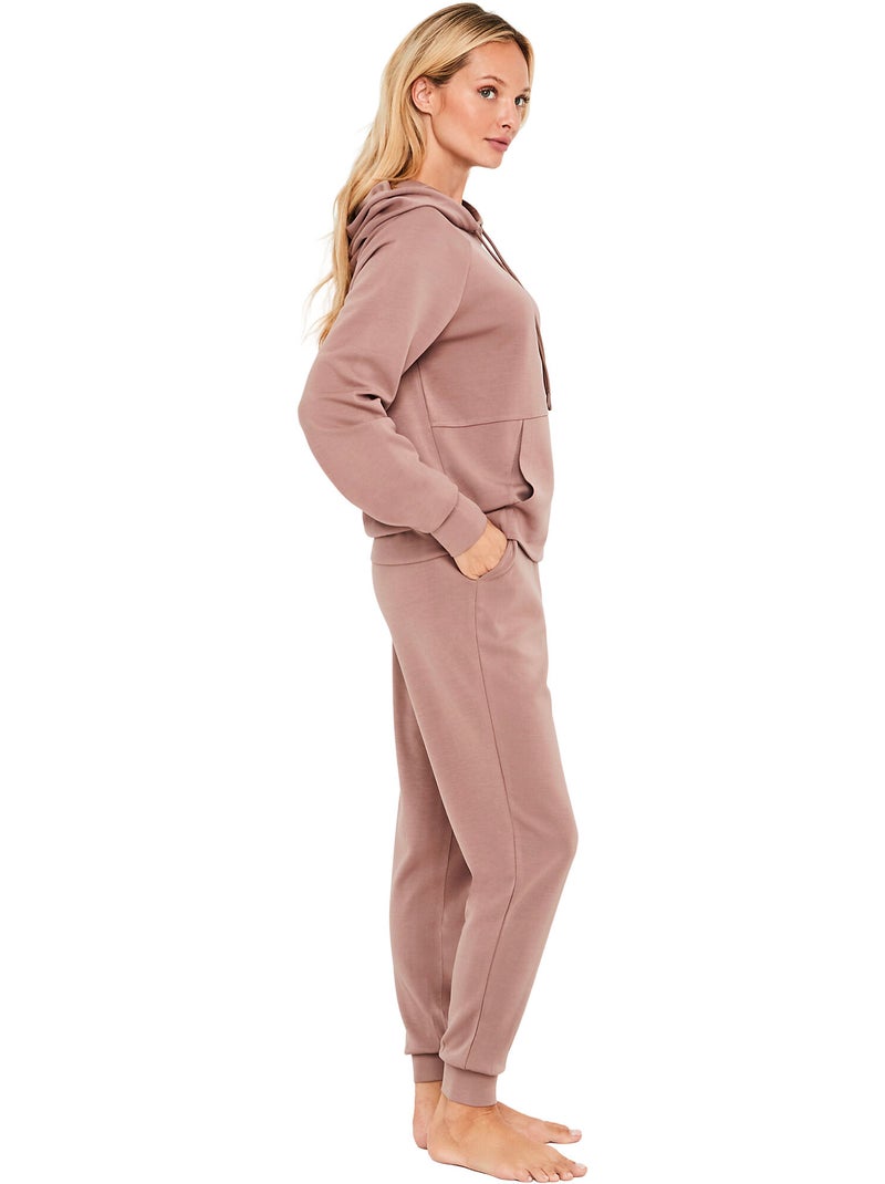 Pyjama pantalon jogger sweat à capuche modal flow Rose - Kiabi