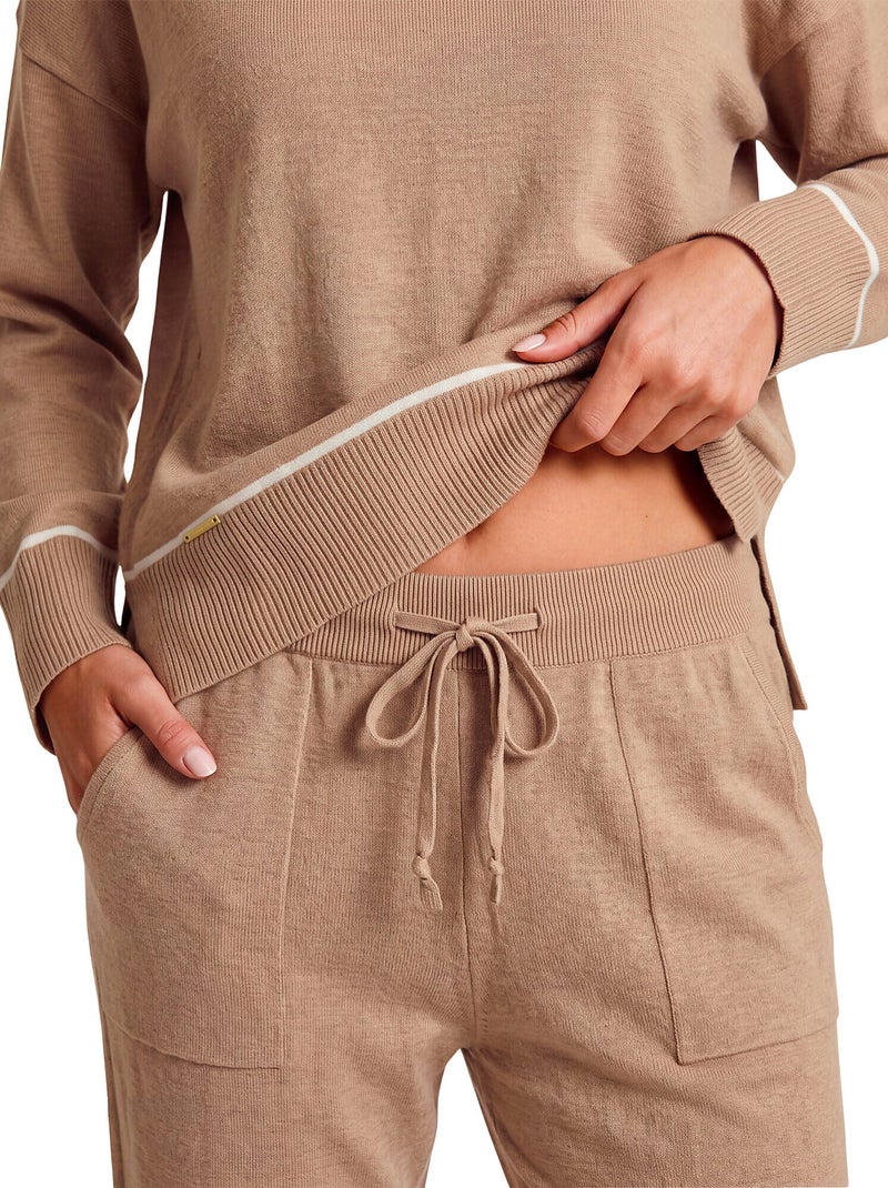 Pyjama pantalon jogger top manches longues misty Marron - Kiabi