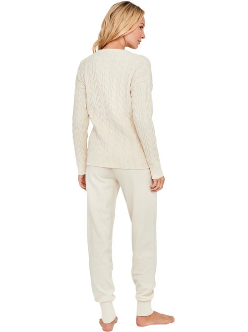 Pyjama pantalon jogger top manches longues twist and urban - Kiabi