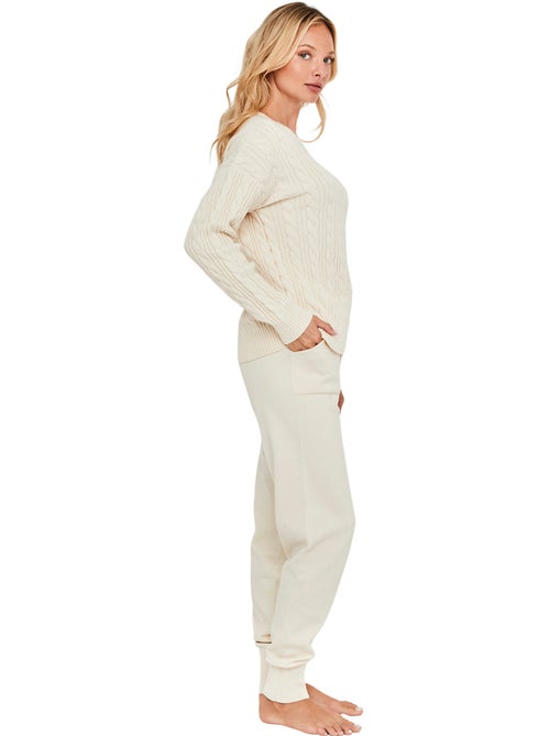Pyjama pantalon jogger top manches longues twist and urban - Kiabi