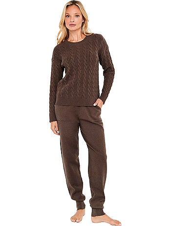 Pyjama pantalon jogger top manches longues twist and urban