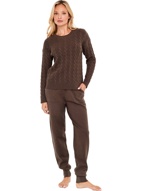 Pyjama pantalon jogger top manches longues twist and urban - Kiabi Pyjama pantalon jogger top manches longues twist and urban - Kiabi