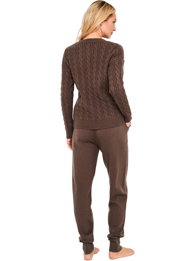 Pyjama pantalon jogger top manches longues twist and urban Marron - Kiabi