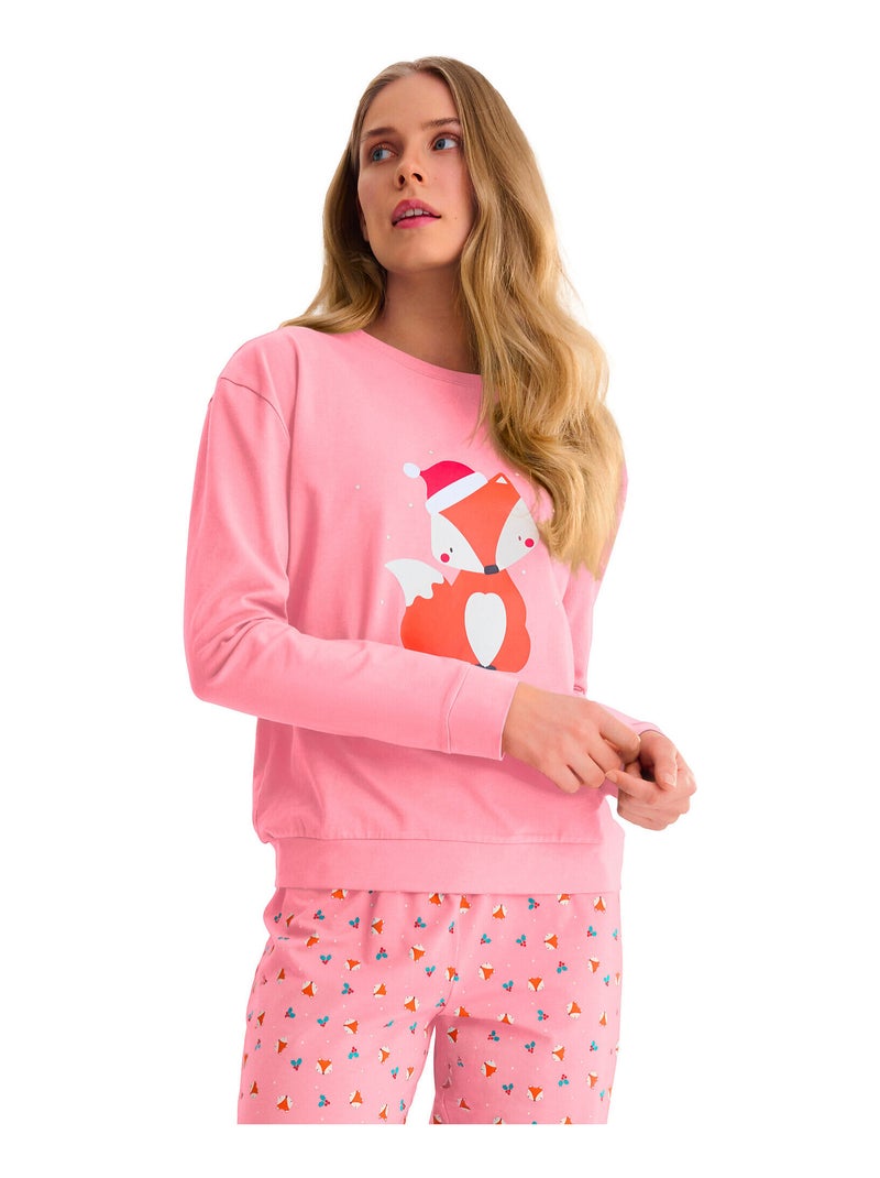 Pyjama pantalon jogger top M.longues FOXY Rose - Kiabi