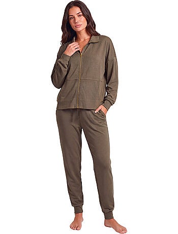 Pyjama pantalon jogger veste zippée modal flow