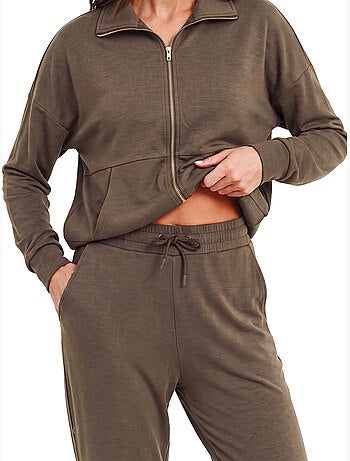 Pyjama pantalon jogger veste zippée modal flow