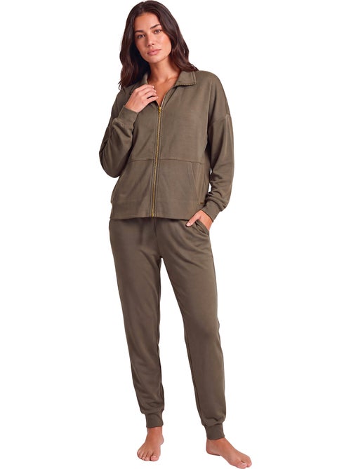 Pyjama pantalon jogger veste zippée modal flow - Kiabi