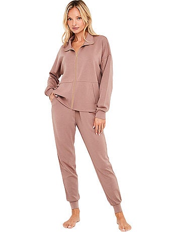 Pyjama pantalon jogger veste zippée modal flow