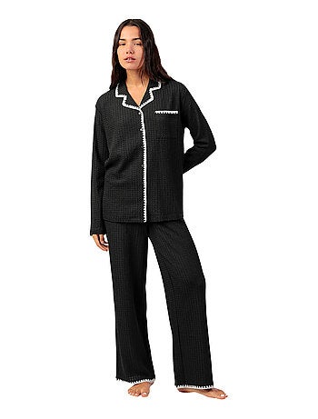Pyjama pantalon large et chemise manches longues Stitching