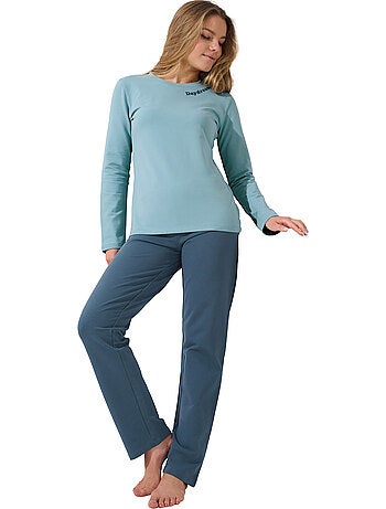 Pyjama pantalon large top manches longues delightful