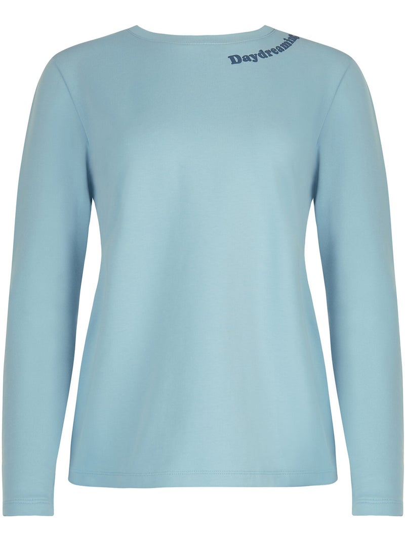 Pyjama pantalon large top manches longues delightful Bleu - Kiabi