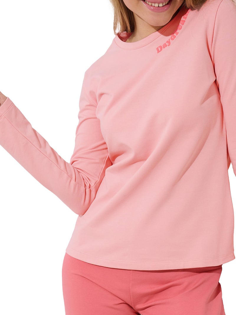 Pyjama pantalon large top manches longues Delightful Rose - Kiabi