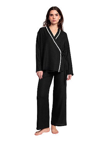 Pyjama pantalon large tunique croisée Luxury Stitching