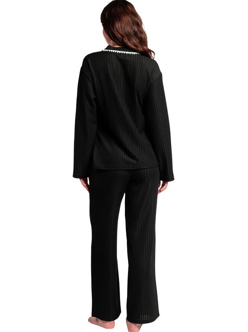 Pyjama pantalon large tunique croisée Luxury Stitching - Kiabi
