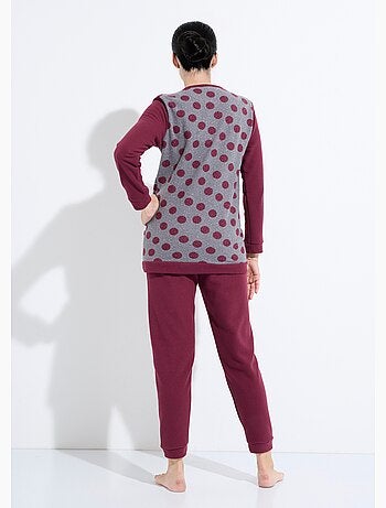 Pyjama pantalon maille milano imprimé pois - Afibel