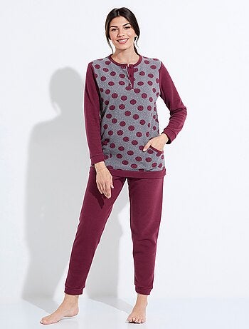 Pyjama pantalon maille milano imprimé pois