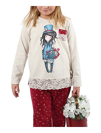 Pyjama pantalon manches longues The Hatter ivoire