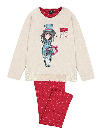Pyjama pantalon manches longues The Hatter ivoire
