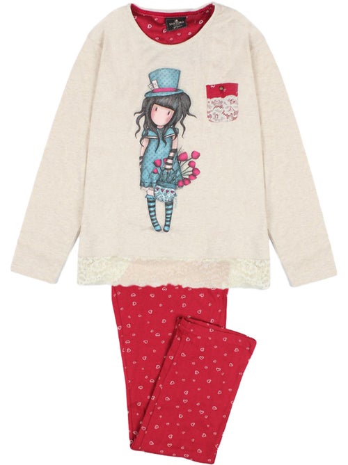 Pyjama pantalon manches longues The Hatter ivoire - Kiabi