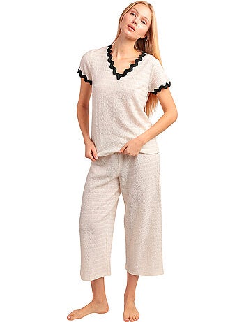 Pyjama pantalon palazzo t-shirt Luxe Waves