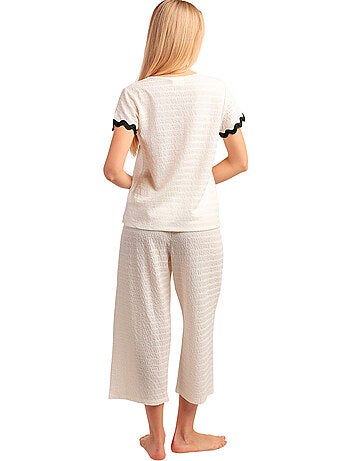 Pyjama pantalon palazzo t-shirt Luxe Waves