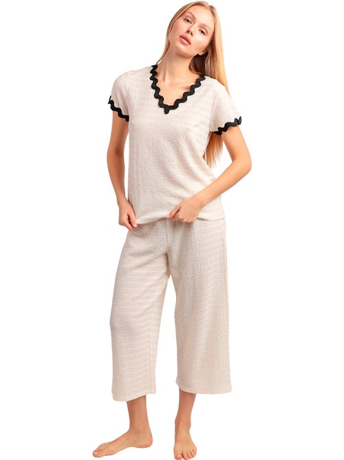 Pyjama pantalon palazzo t-shirt Luxe Waves - Kiabi